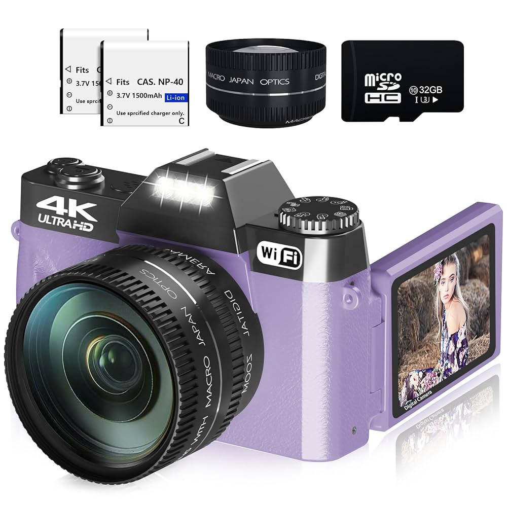 Amazon | VETEK デジタルカメラ 写真用 4K 48MP Vlogカメラ 16倍
